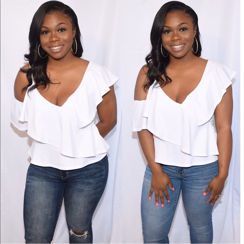 White Ruffle Blouse
